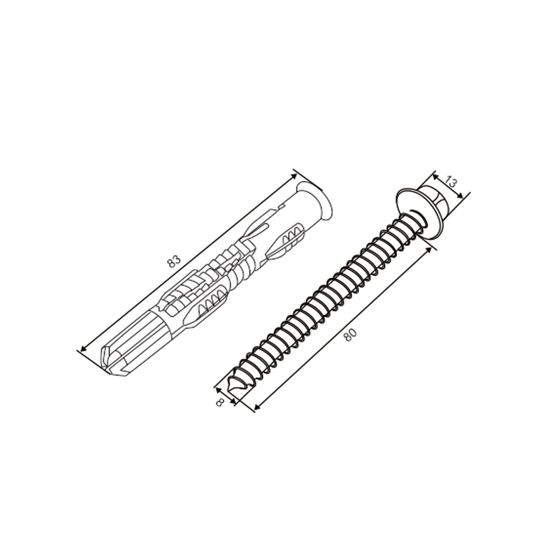 Lag Screw with Plastic Washer 8×80 mm (11 mm Head) | Reinforced Fastening Kit – Model WT-C12010