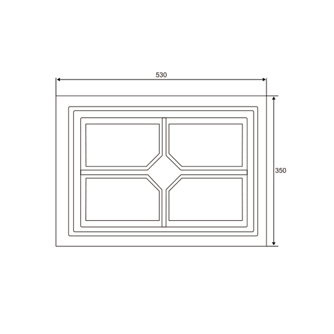 Garage Door White Decorative Window | Exterior Decorative Window – Model WT-W110004