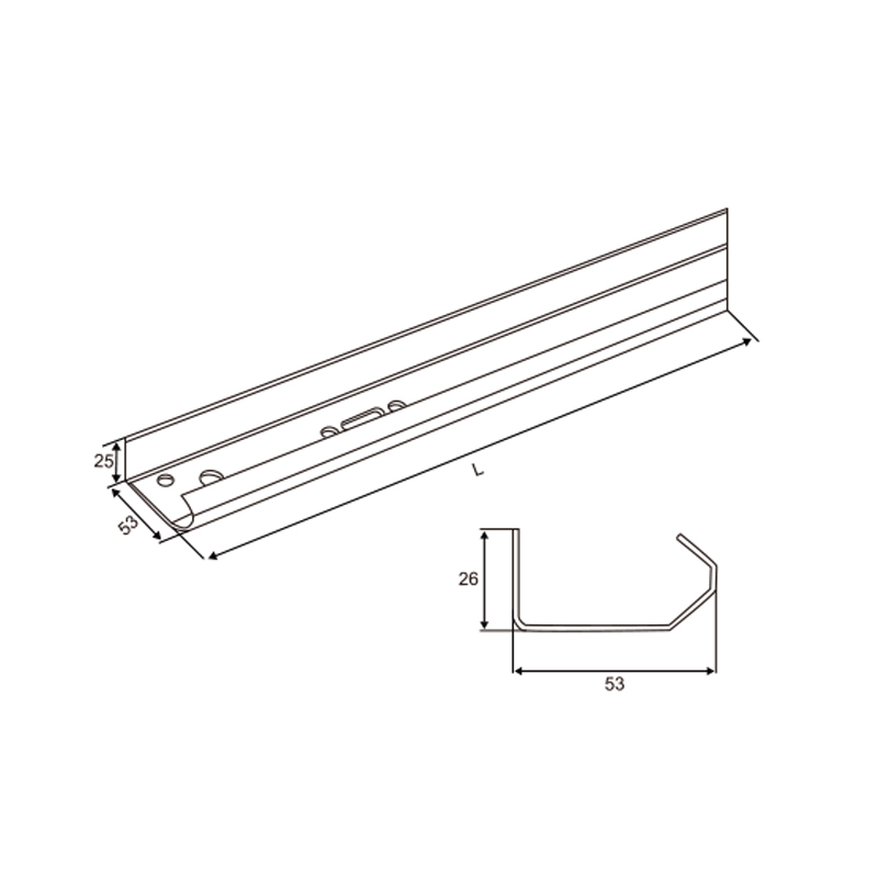 2" Vertical Track | Heavy-Duty Garage Door Lift Rail &ndash; Model WT-T50001
