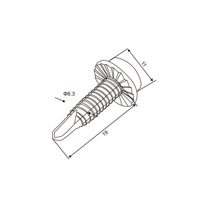 Self-Tapping Screw 6.3×19 mm | Garage Door Hardware Fastener – Model WT-C12006