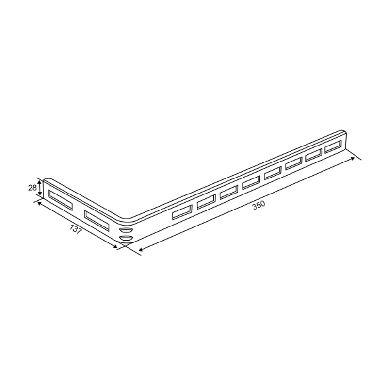 L-Type Installation Bracket for Track | Garage Door Mounting Support &ndash; Model WT-T50026