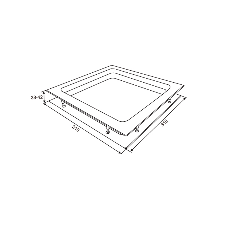 Stainless Steel Square Window with Glass | Garage Door Glass Insert – Model WT-W110010
