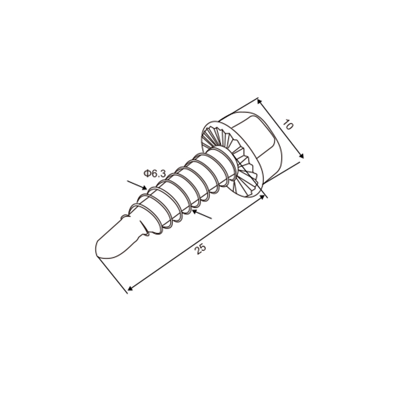 Self-Tapping Screw 6.3×25 mm | Heavy-Duty Installation Fastener – Model WT-C12007