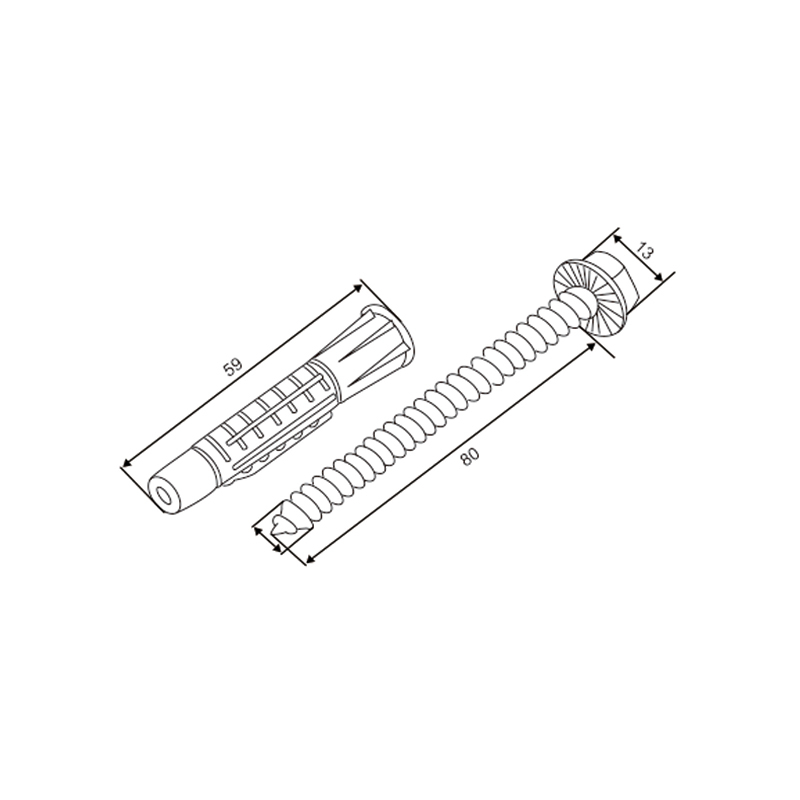 Lag Screw with Plastic Washer 8×80 mm (13 mm Head) | Garage Door Mounting Set – Model WT-C12009