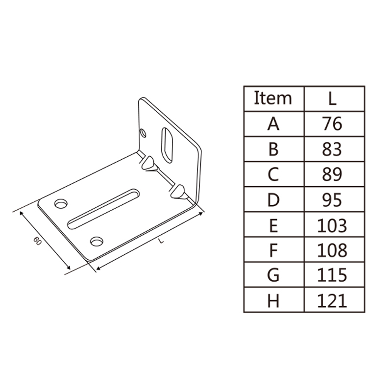 Jamb Bracket for Vertical Track | Reinforced Vertical Mount &ndash; Model WT-T50017