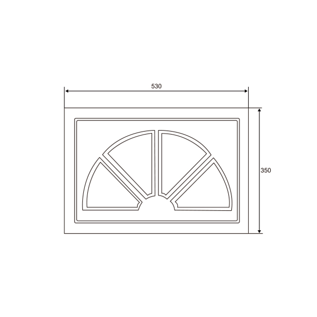 Garage Door White Decorative Window | Single Glass Panel Design – Model WT-W110003