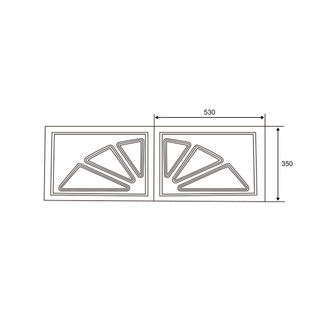 Garage Door White Decorative Window | Floriated Glass Insert – Model WT-W110002