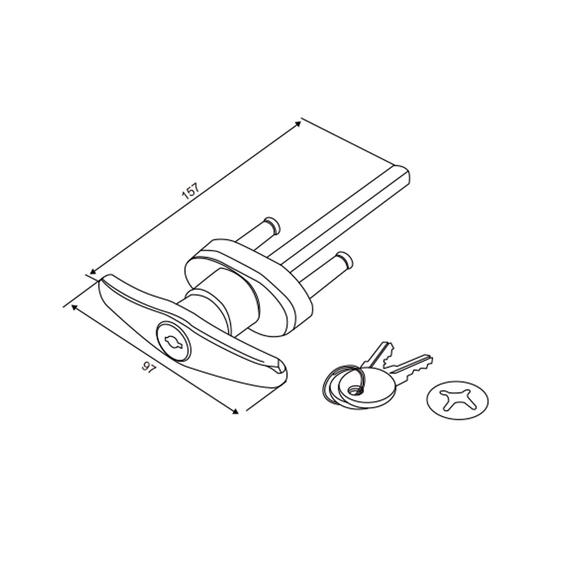 Garage Door T-Handle with Key | Reinforced Security Handle – Model WT-L80013