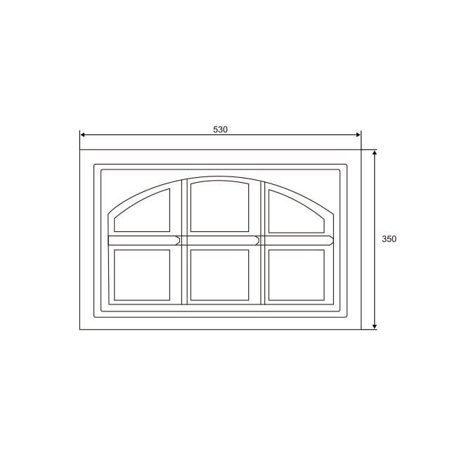 Garage Door White Decorative Window | Ornamental Upper Panel Insert – Model WT-W110005