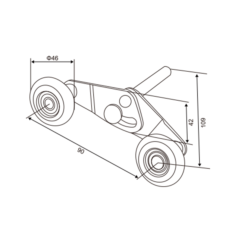 Tandem Roller for Double Track System | Dual-Wheel Garage Door Roller – Model WT-R20025