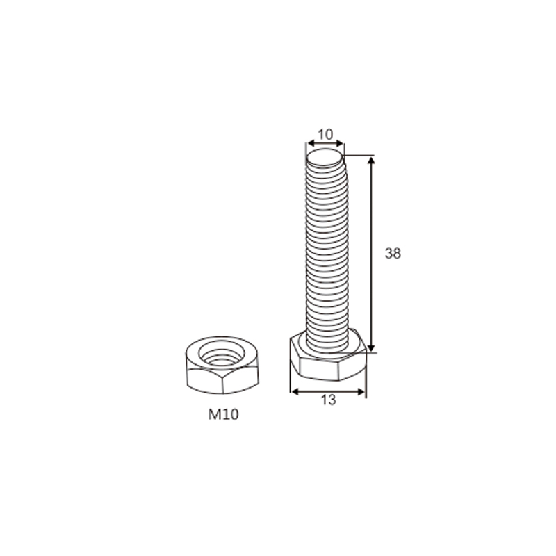 Hexagon Head Screw 10×38 mm | High-Strength Door Hardware Bolt – Model WT-C12015