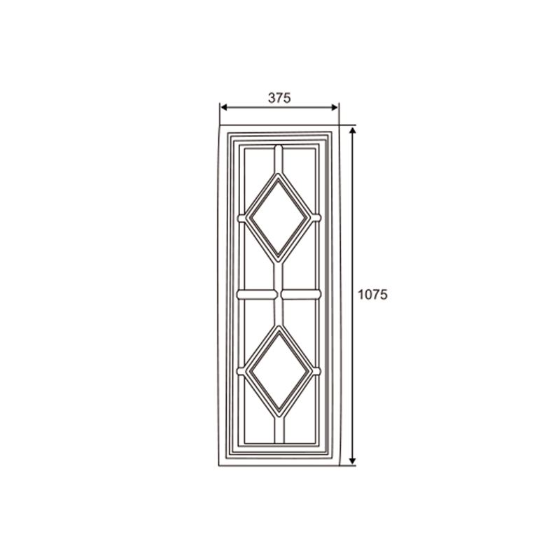 Garage Door Long Decorative Window | Extended Profile Decorative Glass – Model WT-W110012