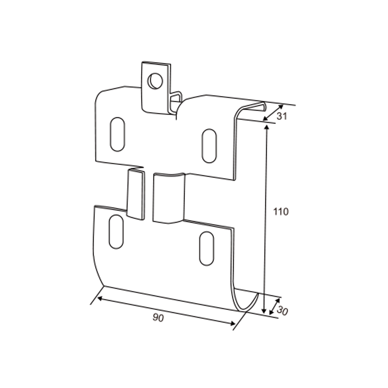 Angle Bracket for Double Track | Garage Door Rail Reinforcement – Model WT-T50030