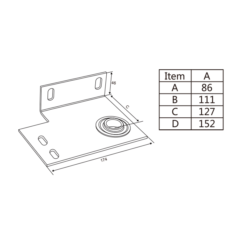 End Support Bearing Bracket with Built-In Bearing | Reinforced Garage Door Mount – Model WT-B30002